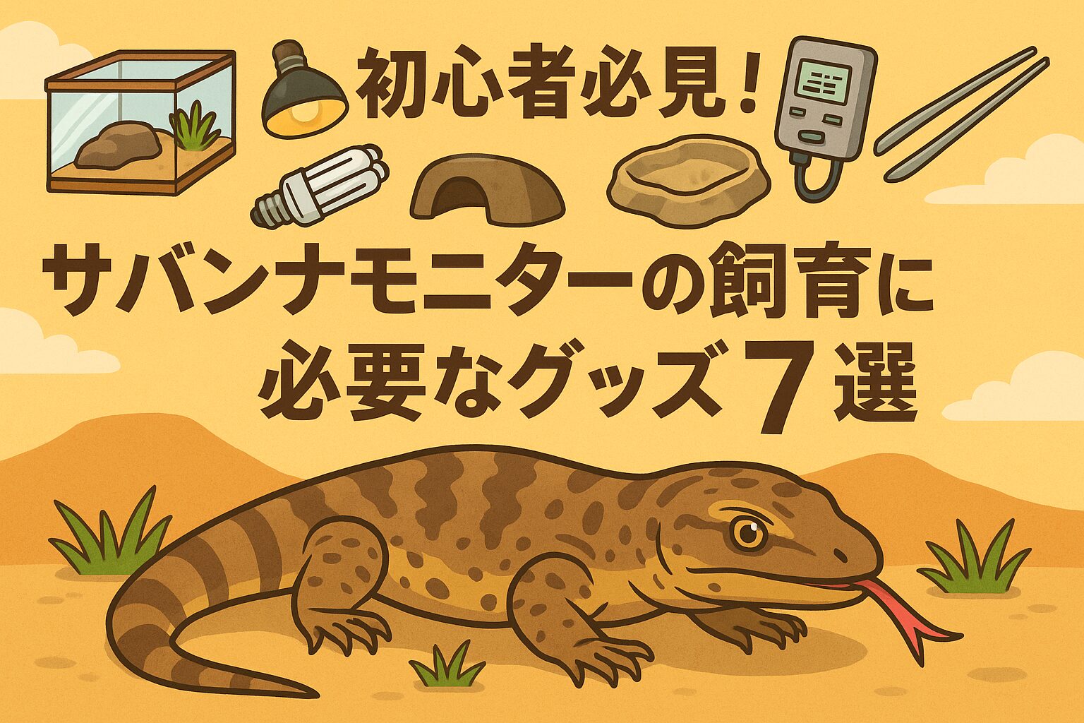 初心者必見！サバンナモニターの飼育に必要なグッズ7選