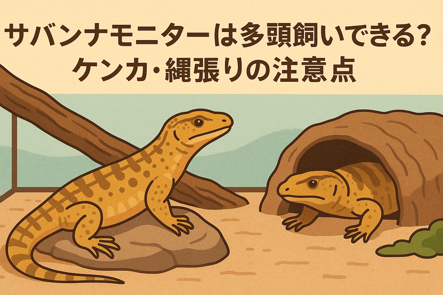 サバンナモニターは多頭飼いできる？ケンカ・縄張りの注意点