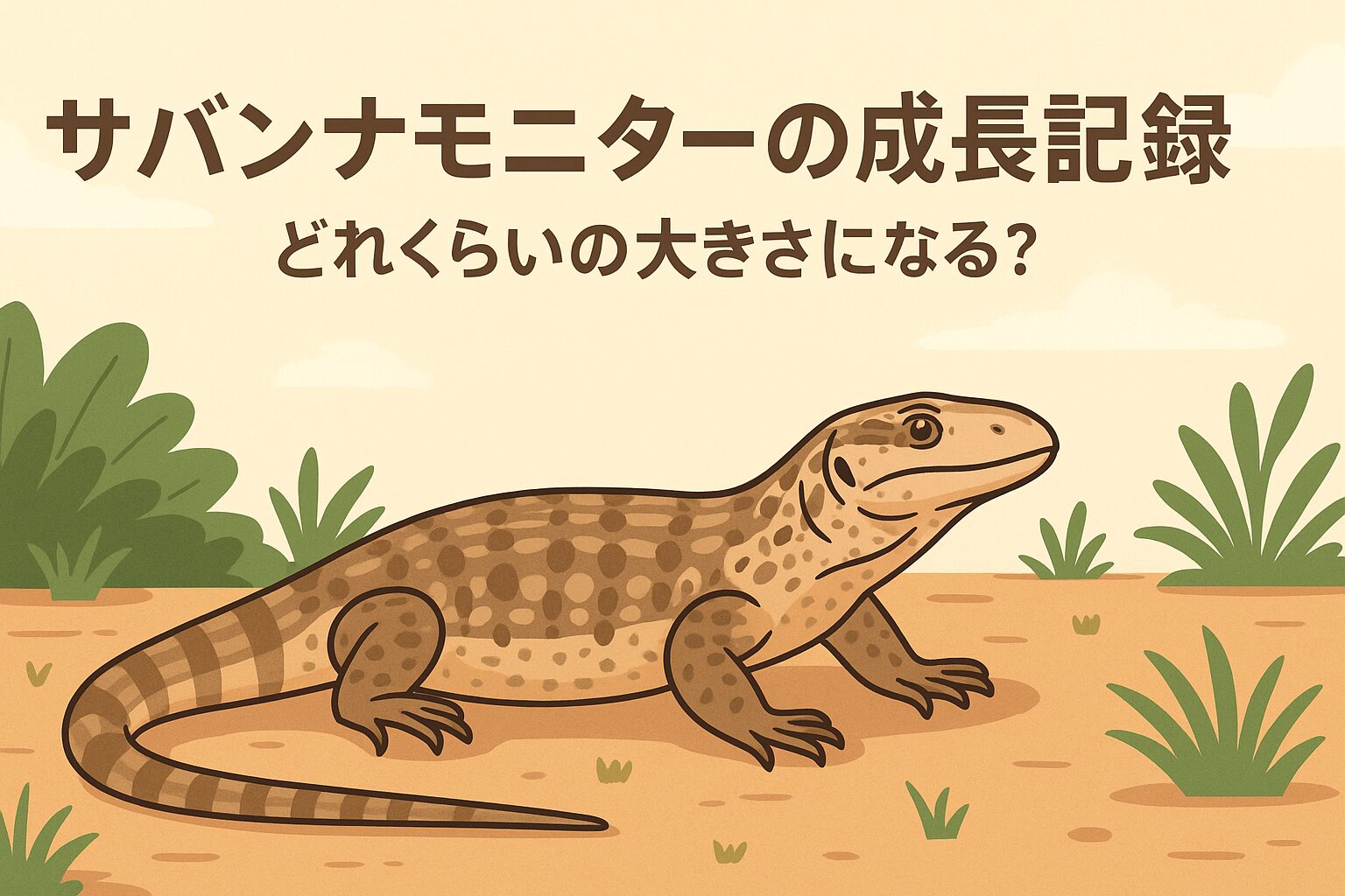 サバンナモニターの成長記録｜どれくらいの大きさになる？